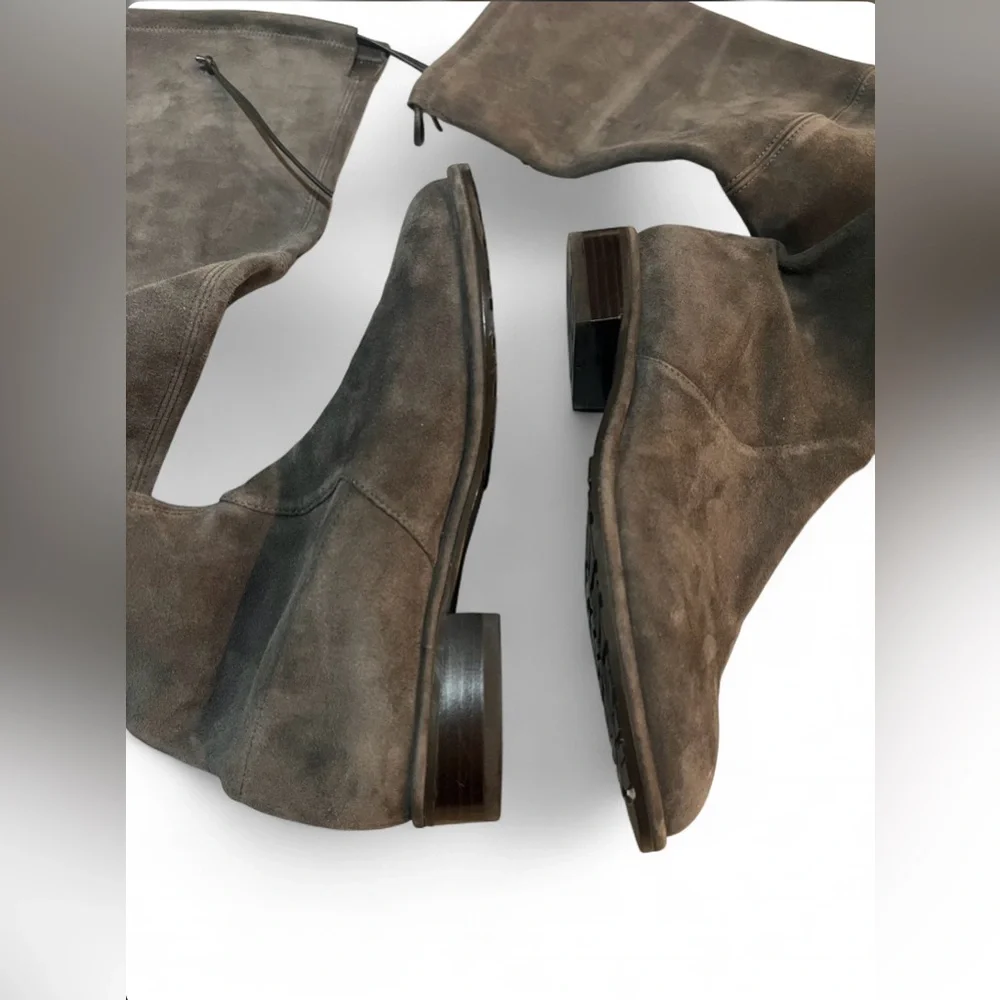 Stuart Weitzman Lowland Over-The-Knee OTK Suede Boots in Slate Grey Sz‎ 6
